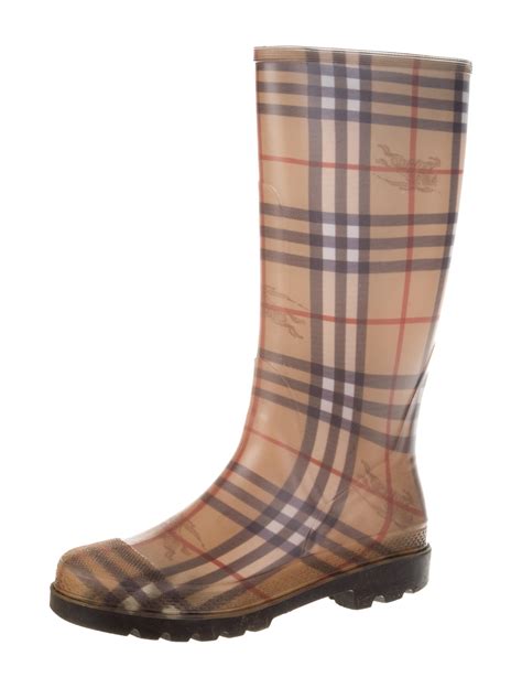 burberry rain boots nova check purple|burberry check boots.